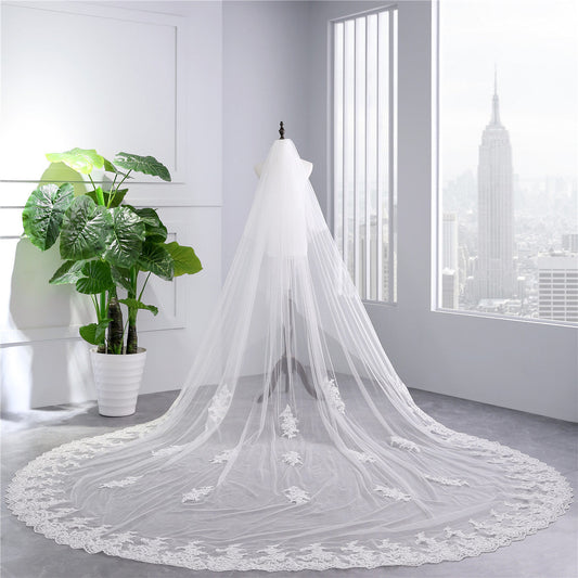 Bridal Veil Extra Wide Soft Mesh Lace With Hair Comb Be Up For Life