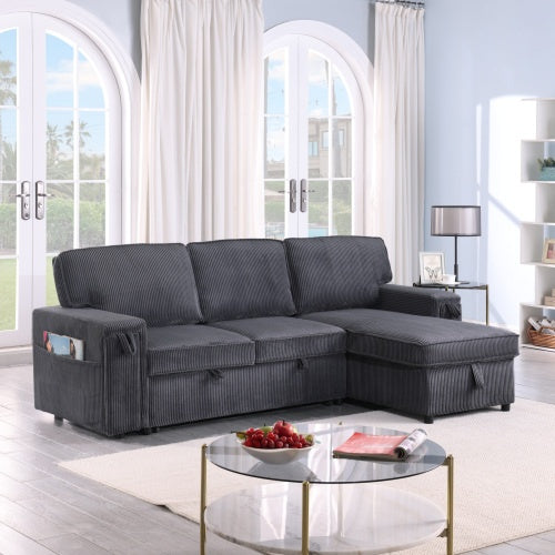 U STYLE Sleeper Sectional Sofa w/ Storage Space Be Up For Life