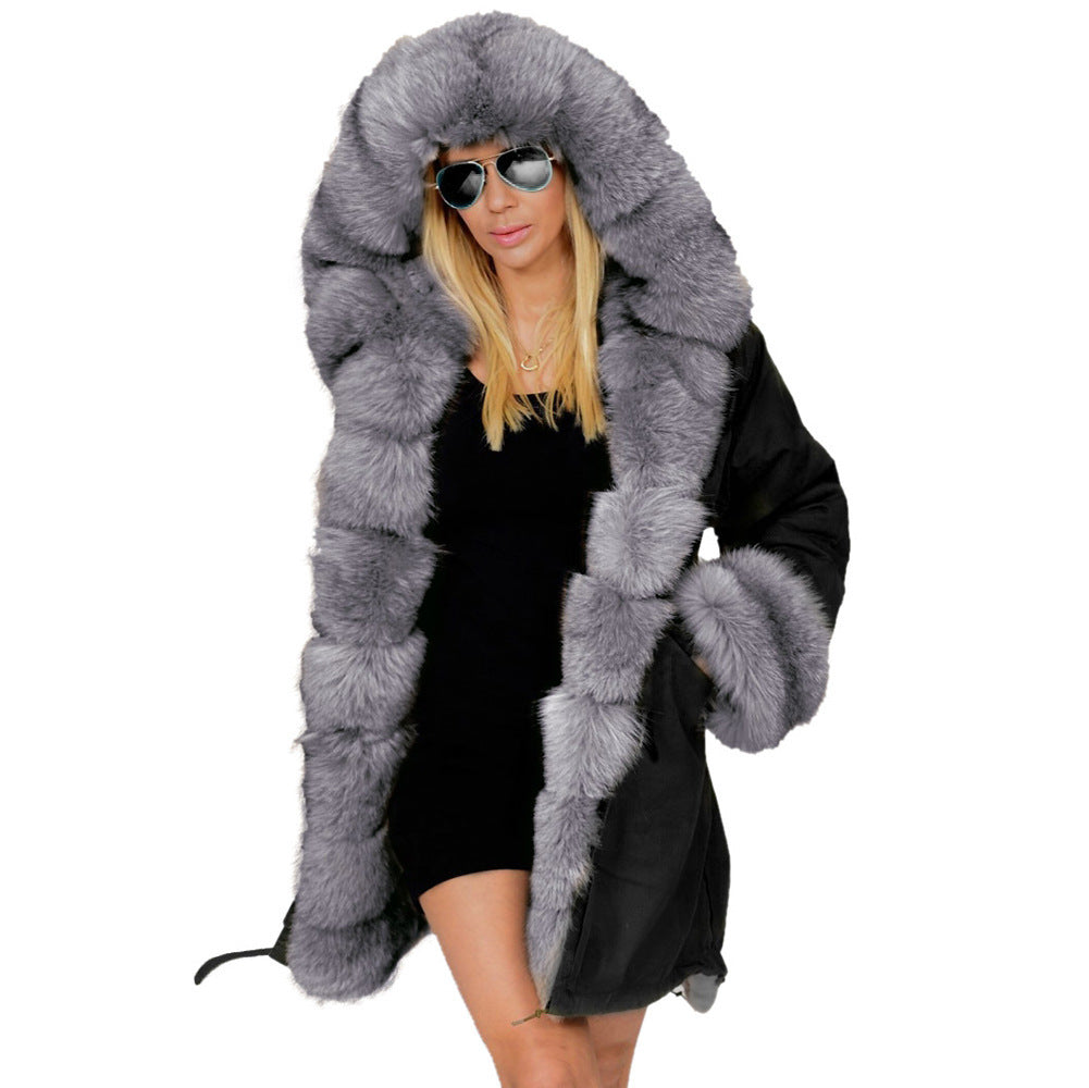 Cotton-Padded Hooded Jacket w/ Fur Collar Be Up For Life