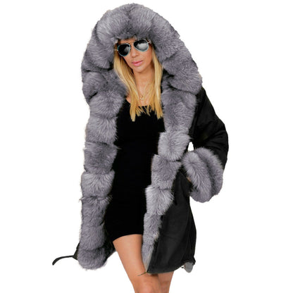 Cotton-Padded Hooded Jacket w/ Fur Collar Be Up For Life