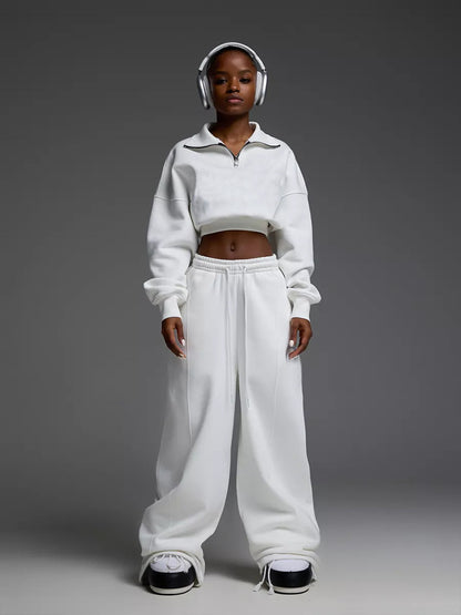 Sweater Laced Pants Casual Two-piece Suit