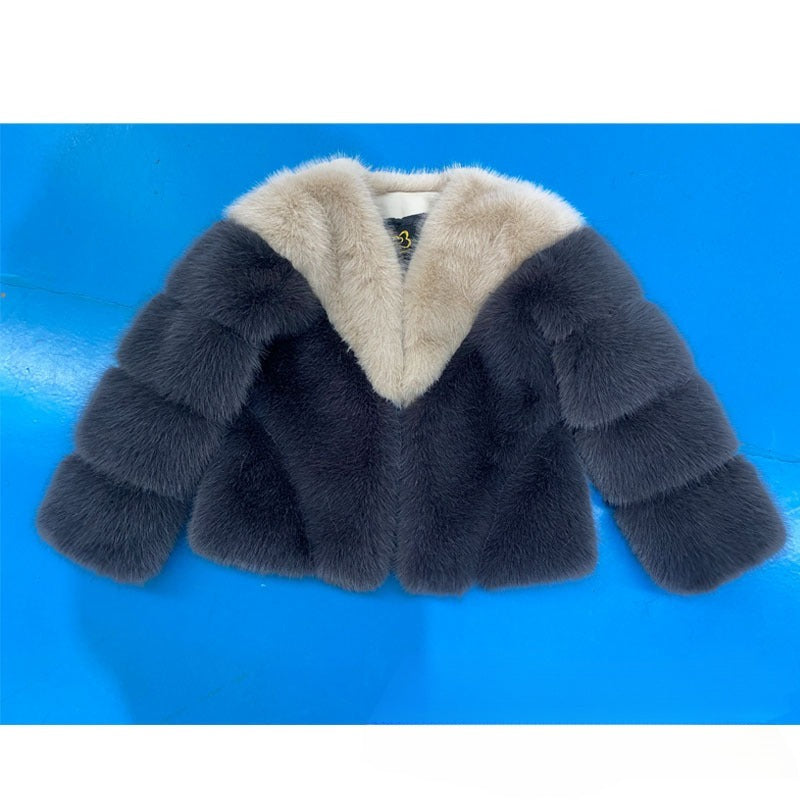 Color Matching Korean Casual Fur Overcoat Be Up For Life