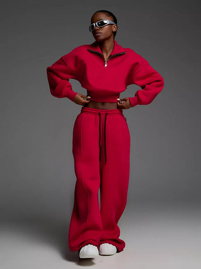 Sweater Laced Pants Casual Two-piece Suit