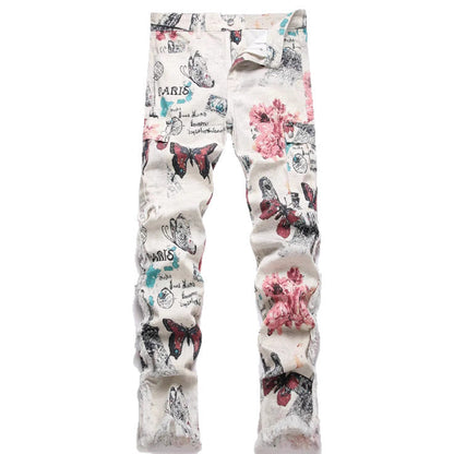 Digital Printed Slim Fit Jeans Be Up For Life