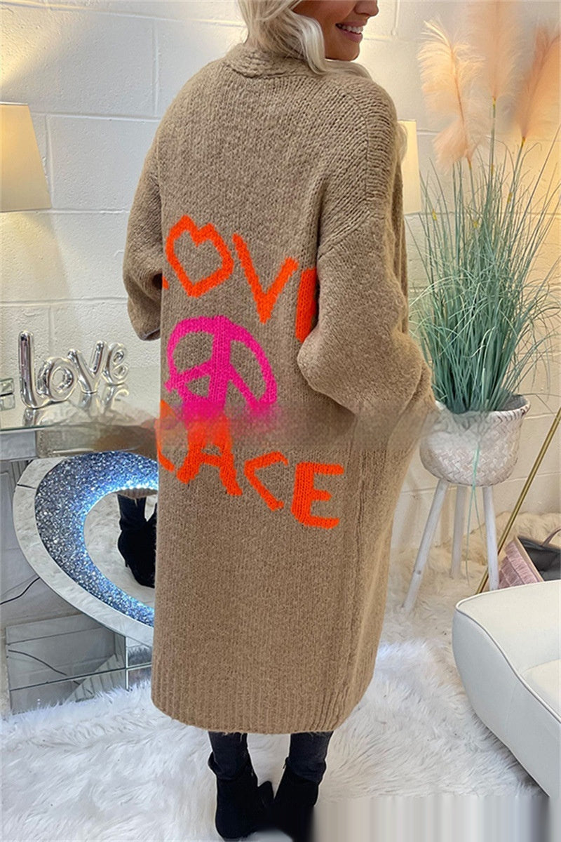 Jacquard Love, Peace Coat Be Up For Life