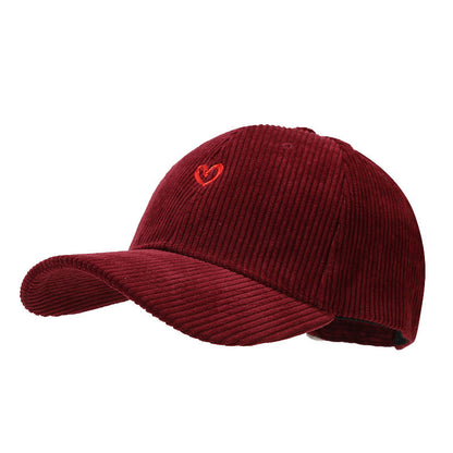 Love Embroidered Corduroy Baseball Cap BEUPFORLIFE.com