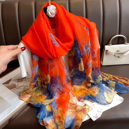 Elegant Silk Design Scarf BEUPFORLIFE.com