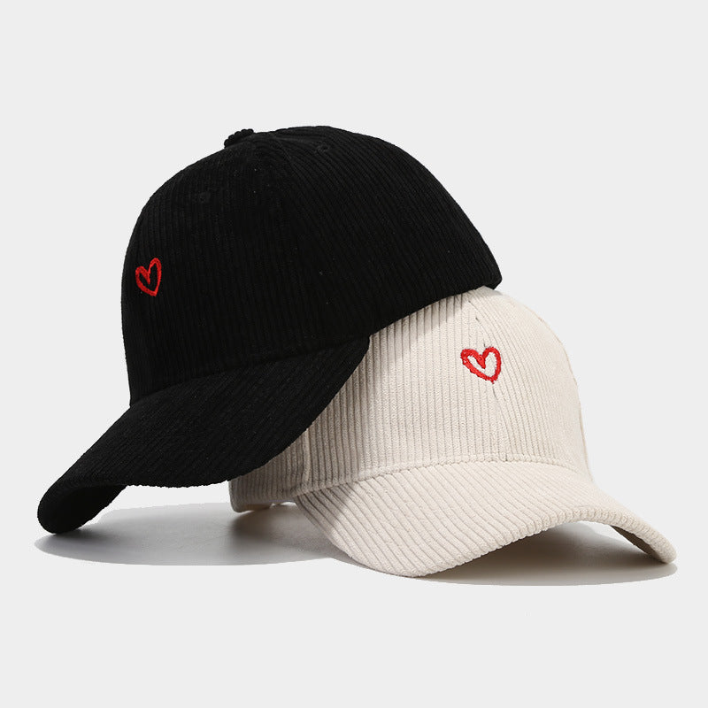 Love Embroidered Corduroy Baseball Cap BEUPFORLIFE.com