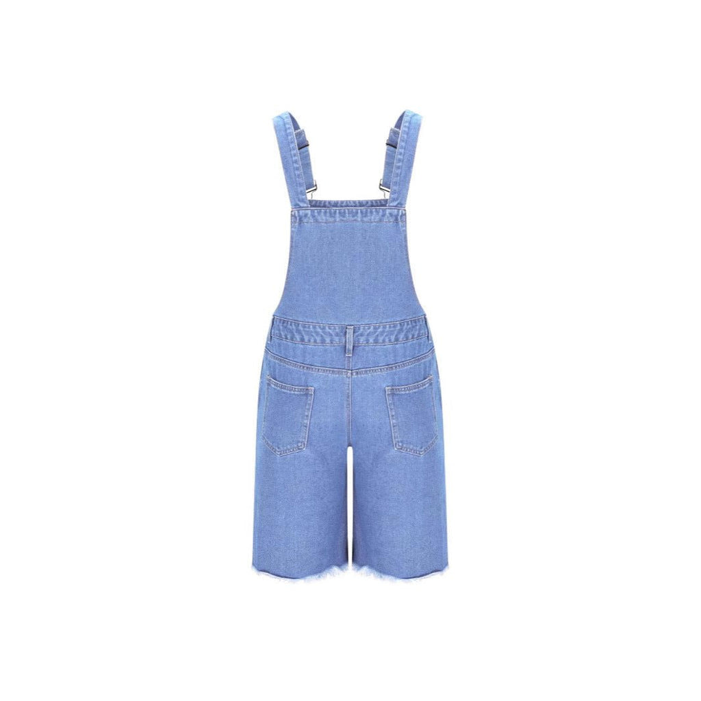 Ripped Men's Denim Suspender Shorts - BEUPFORLIFE.com