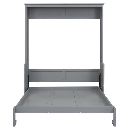 Queen Size Murphy Bed With A Shelf, Gray BEUPFORLIFE.com
