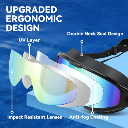 Set of 2 Pairs Of Swimming Goggles BEUPFORLIFE.com
