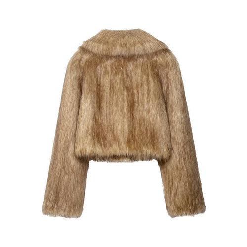 Artificial Fur Effect Short Coat - BEUPFORLIFE.com