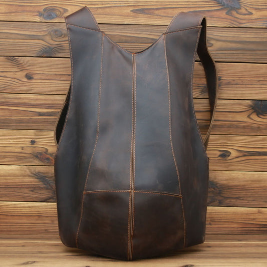 Crazy Horse Leather Backpack BEUPFORLIFE.com
