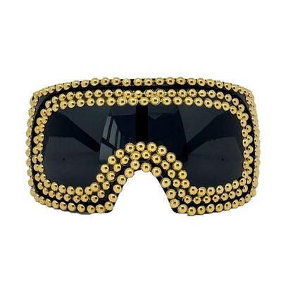 Punk Funk Super Large Rim Square Rivet Sunglasses BEUPFORLIFE.com