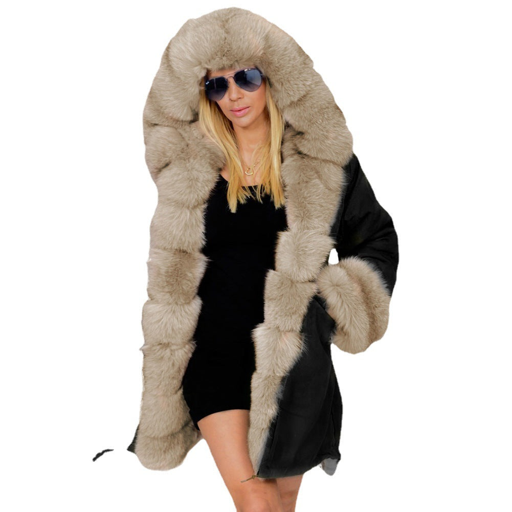 Cotton-Padded Hooded Jacket w/ Fur Collar Be Up For Life
