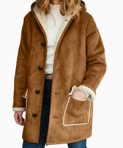 Retro Suede Hooded Coat Be Up For Life