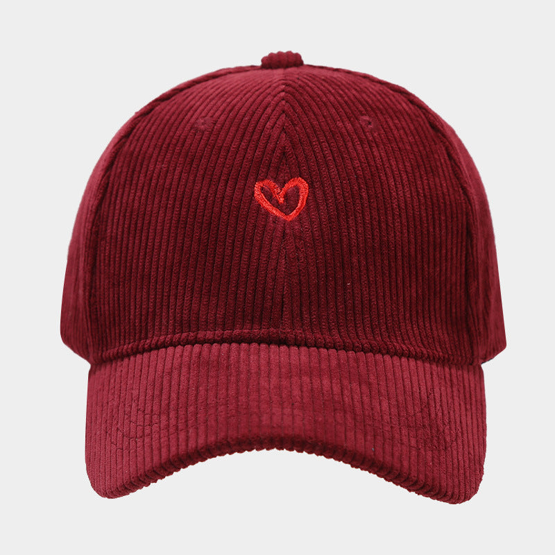 Love Embroidered Corduroy Baseball Cap BEUPFORLIFE.com