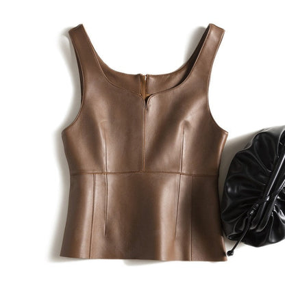 Genuine Leather Small Sling Vest Coat BEUPFORLIFE.com