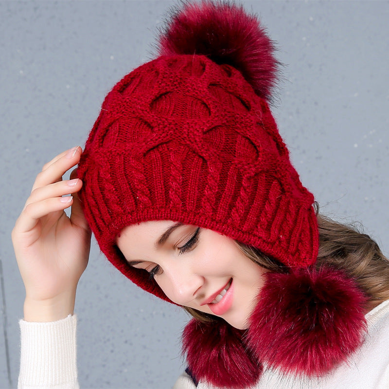 Warm Hat w/ 3 fur balls Be Up For Life