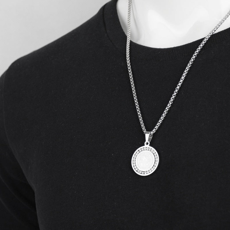 God Disc Titanium Steel Necklace Be Up For Life