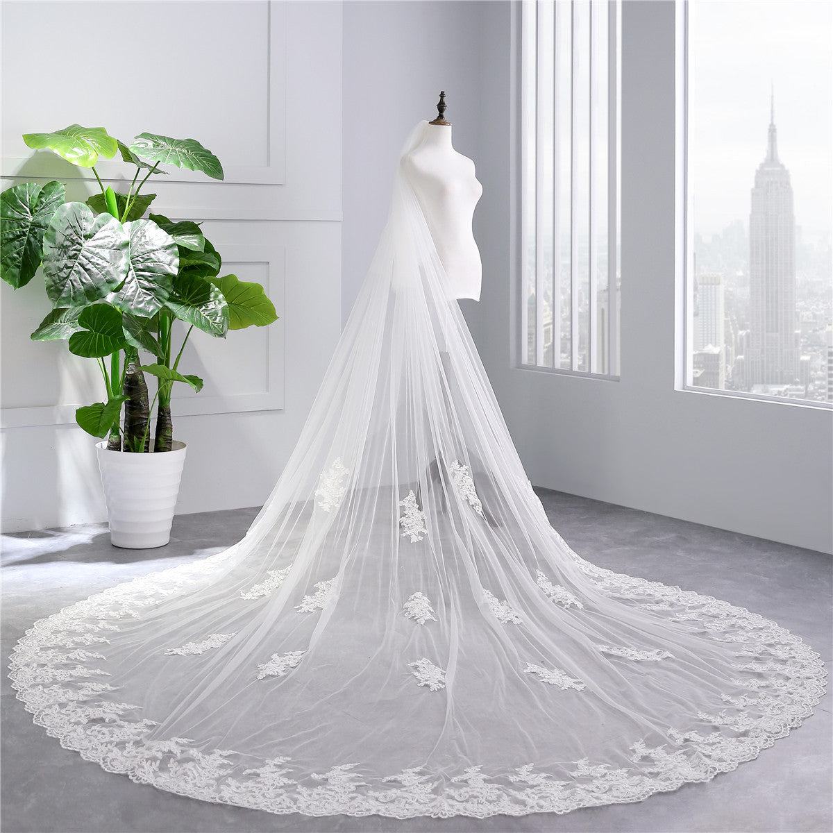 Bridal Veil Extra Wide Soft Mesh Lace With Hair Comb Be Up For Life