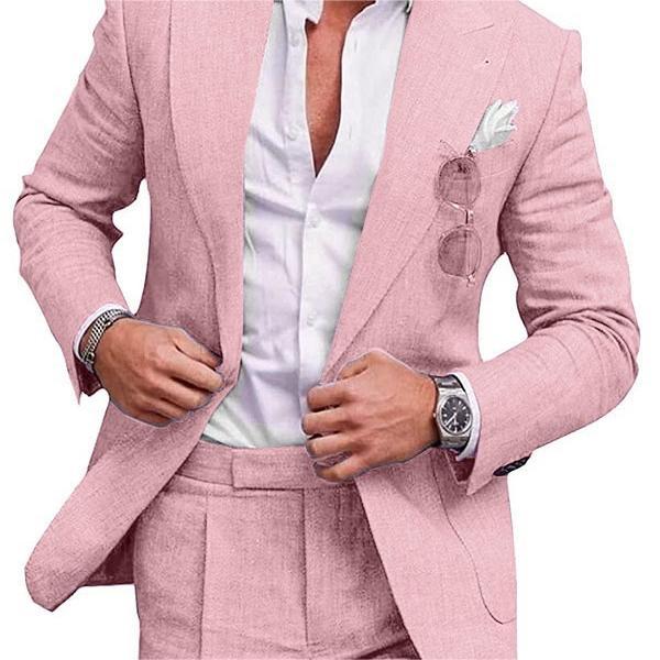 Men's Two Piece Linen Suit - BEUPFORLIFE.com