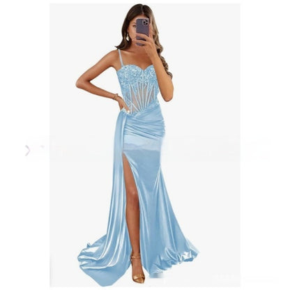 Lovely Satin Strapless Long Dress