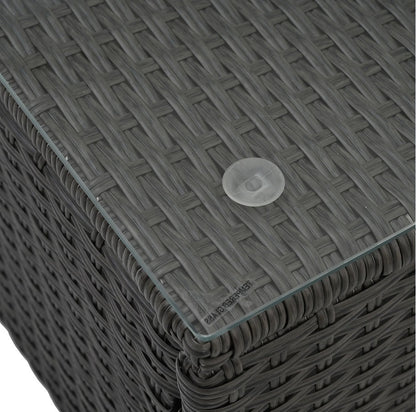 7 Set Wicker Furniture With Tempered Glass Coffee Table BEUPFORLIFE.com
