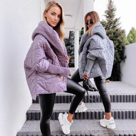 Diamond Lattice Hooded Casual Long Sleeve Coat BEUPFORLIFE.com
