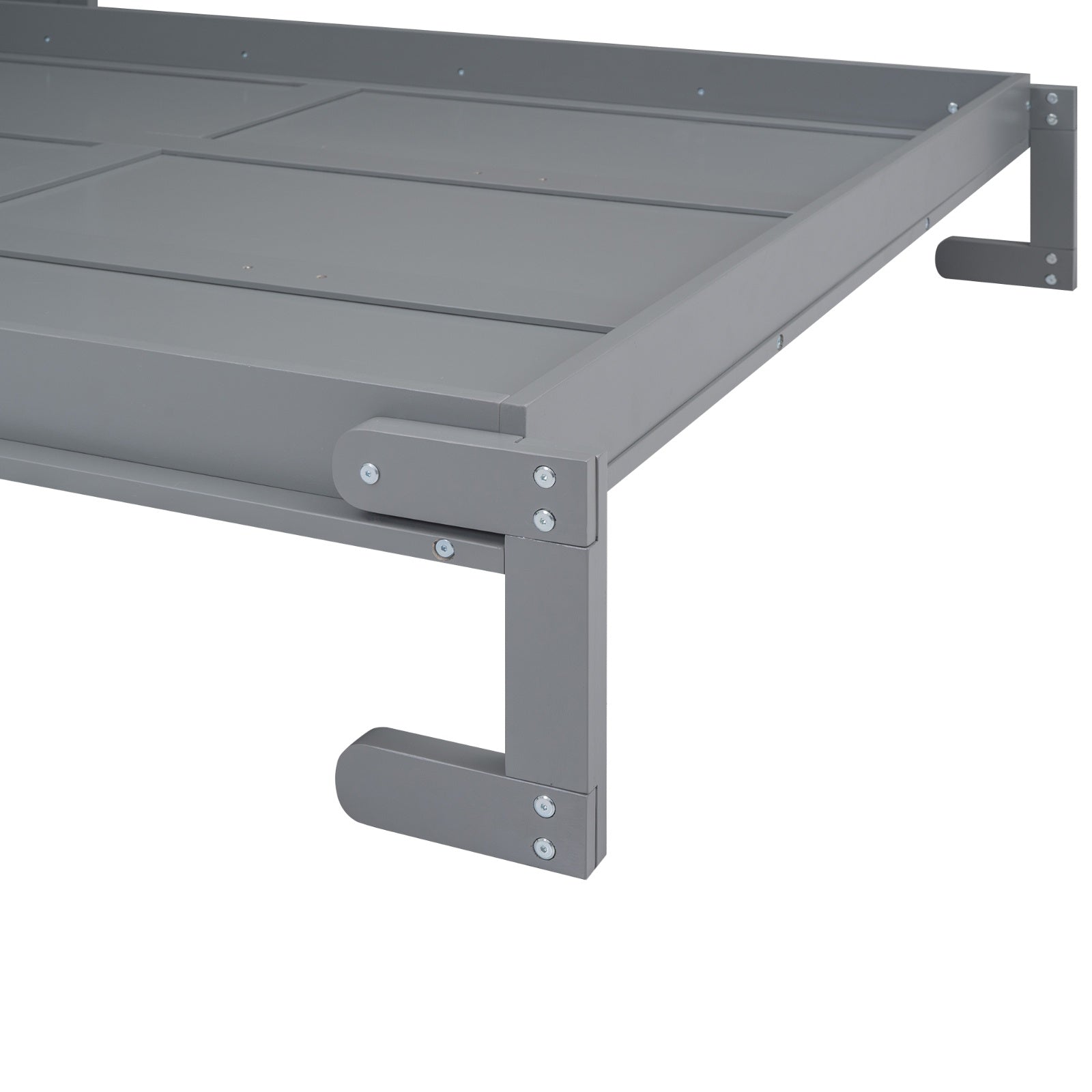 Queen Size Murphy Bed With A Shelf, Gray BEUPFORLIFE.com