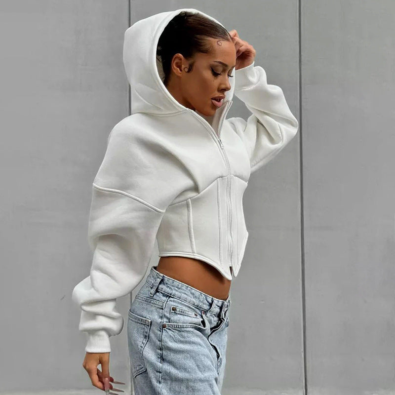 Women's Short Zipper Hooded Cardigan Be Up For Life