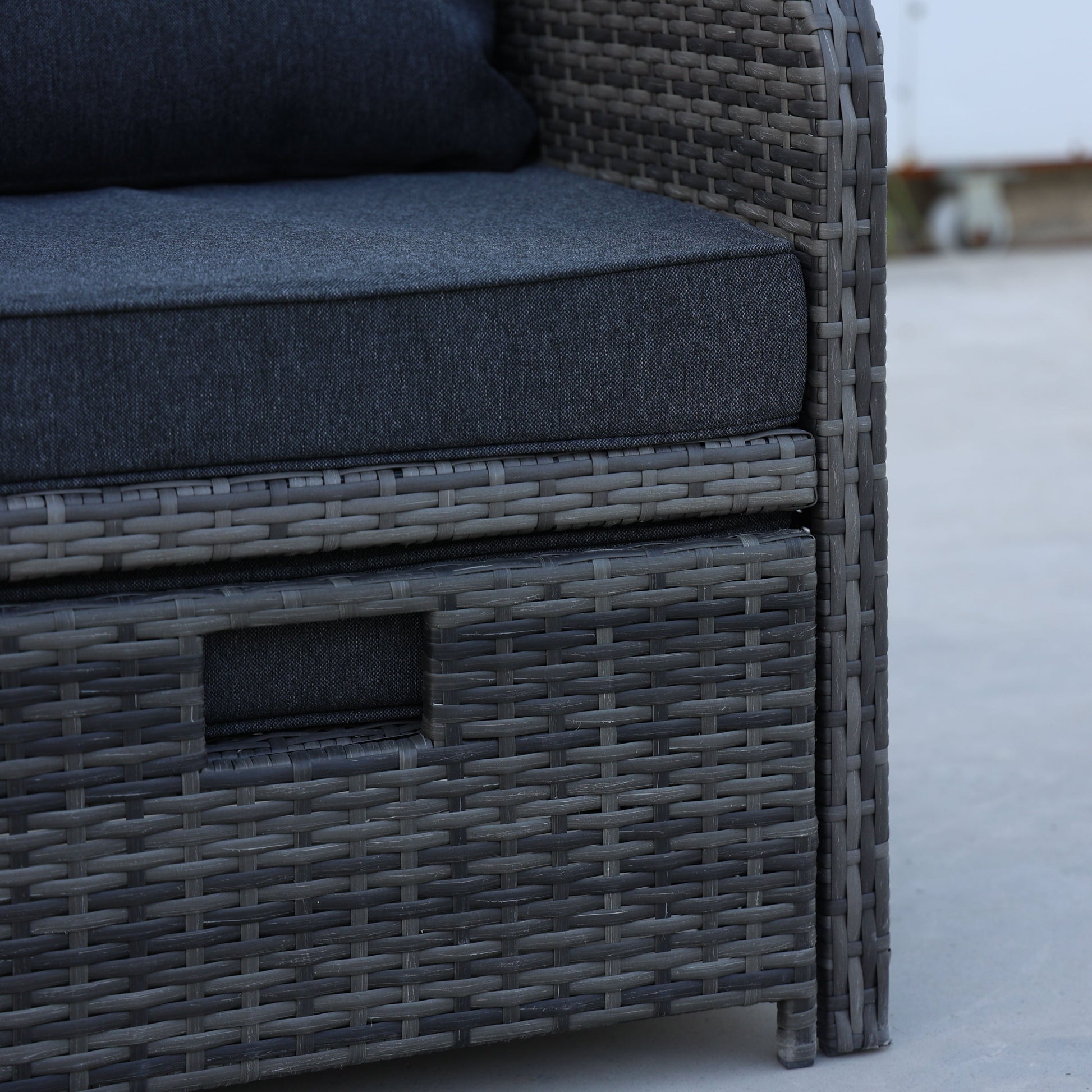5 Piece Wicker Patio Conversation Furniture Set w/Ottomans BEUPFORLIFE.com