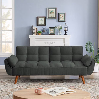 Linen Sofa w/ Adjustable Backrest And Easy Assembly Lounge Chair - Dark Gray BEUPFORLIFE.com