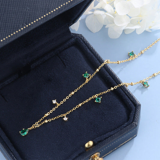 Water drop emerald zircon necklace BEUPFORLIFE.com