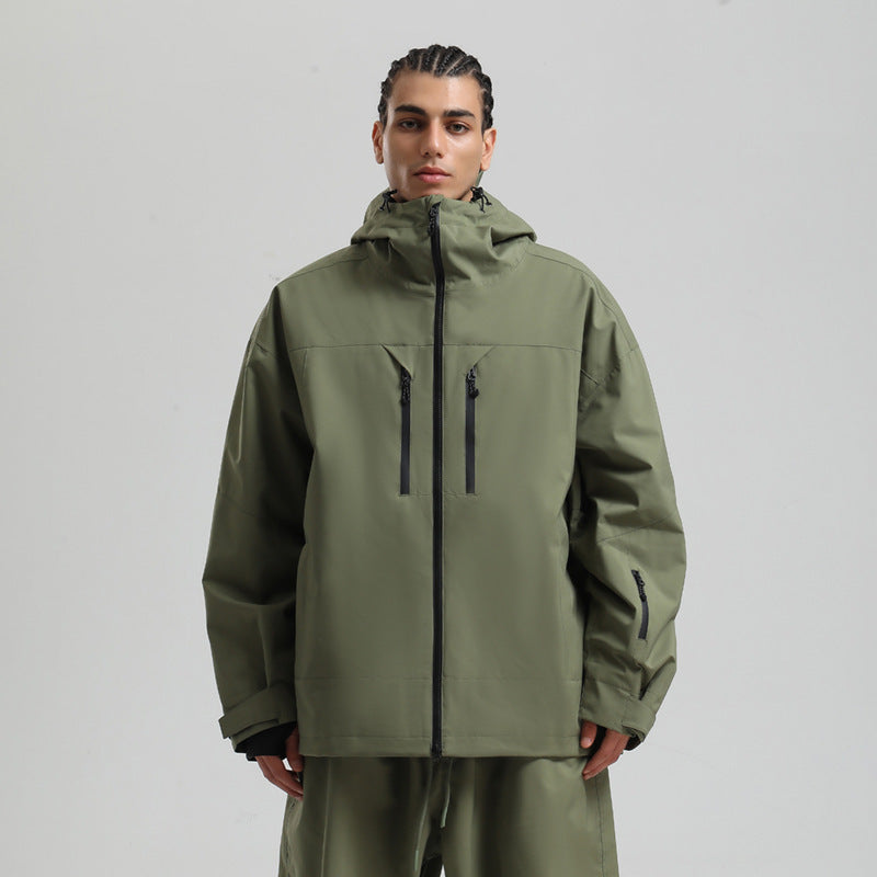 Men's Waterproof Breathable And Loose Zip Ski Suit Jacket Be Up For Life