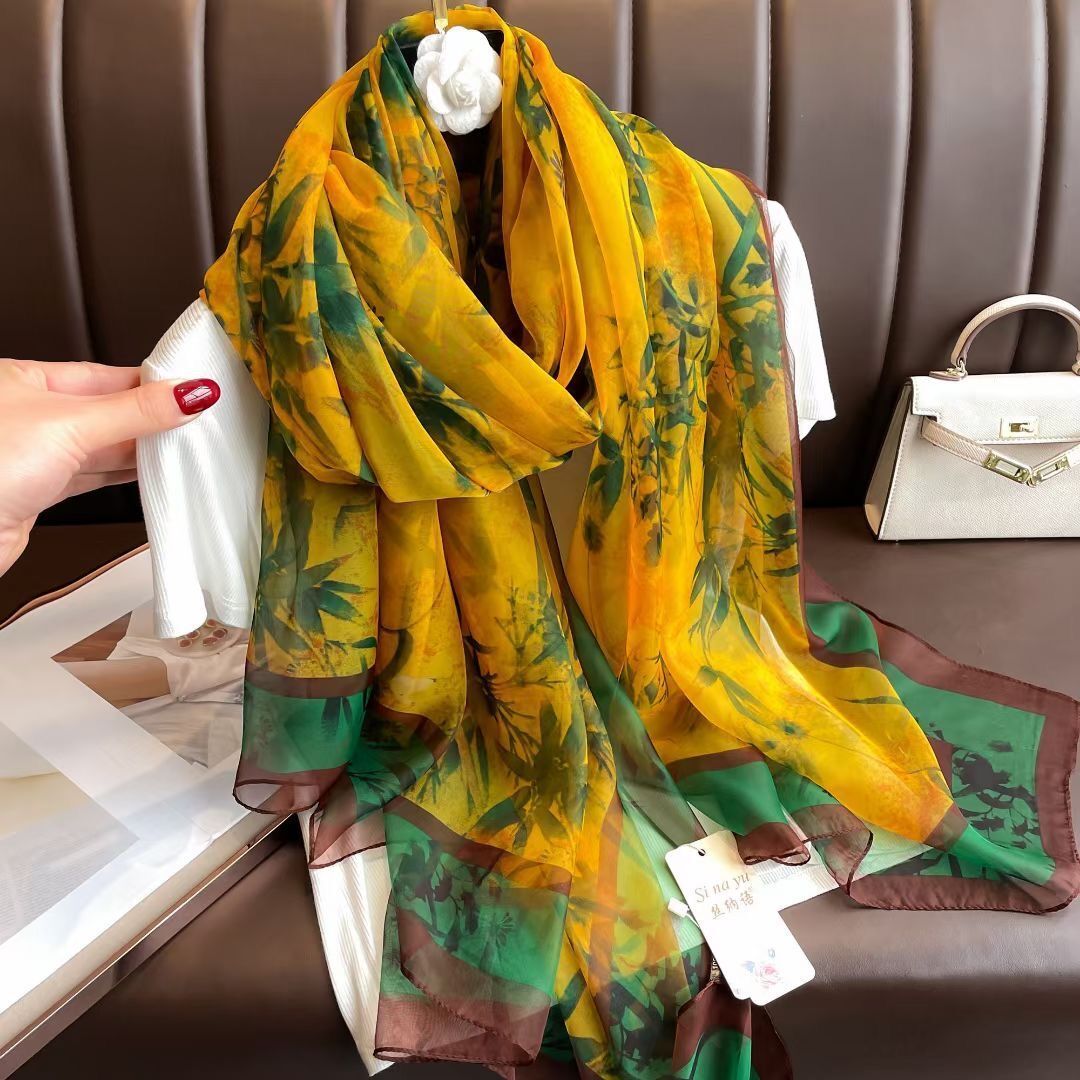 Elegant Silk Design Scarf BEUPFORLIFE.com