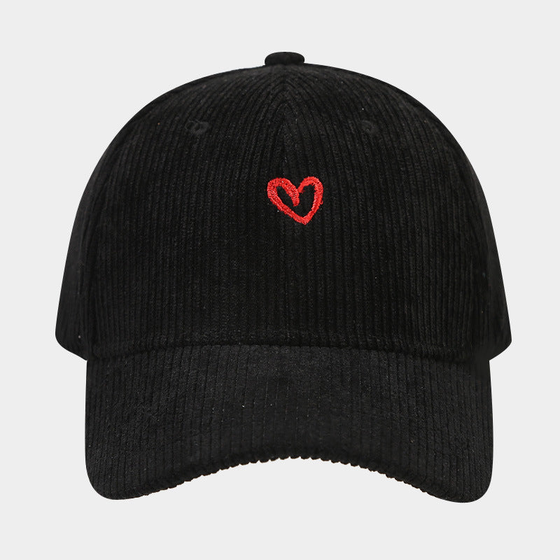 Love Embroidered Corduroy Baseball Cap BEUPFORLIFE.com