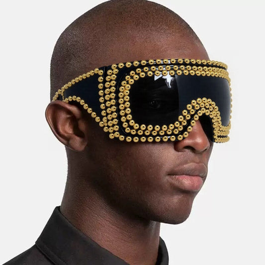Punk Funk Super Large Rim Square Rivet Sunglasses BEUPFORLIFE.com