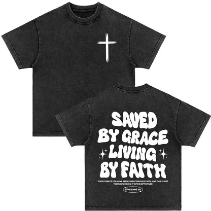 SCRIPTURE Retro Washed T-shirt Be Up For Life