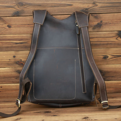 Crazy Horse Leather Backpack BEUPFORLIFE.com