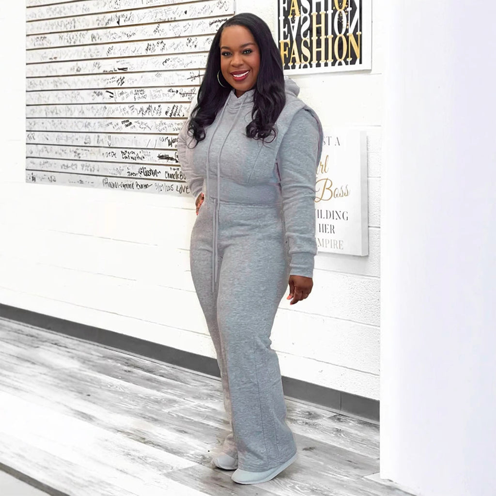 Hooded, Wide Leg Two-piece set