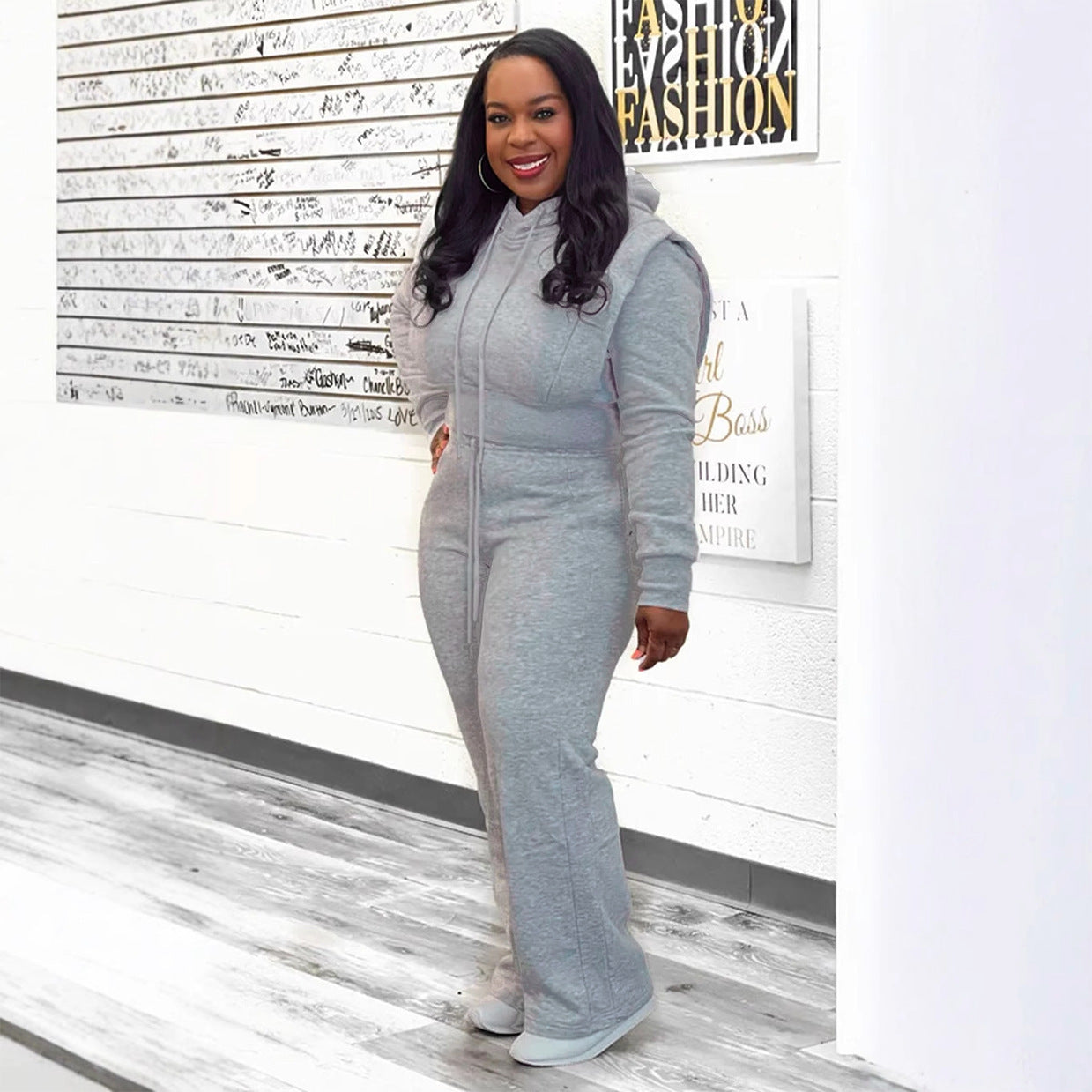 Hooded, Wide Leg Two-piece set