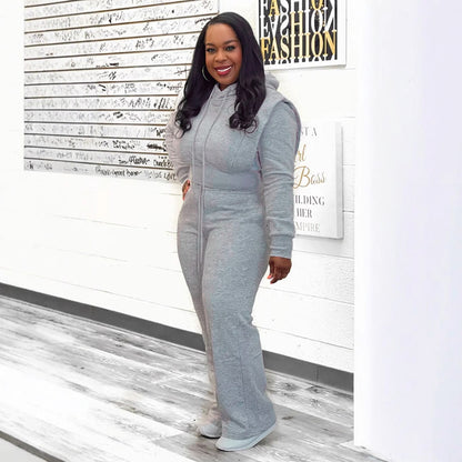 Hooded, Wide Leg Two-piece set