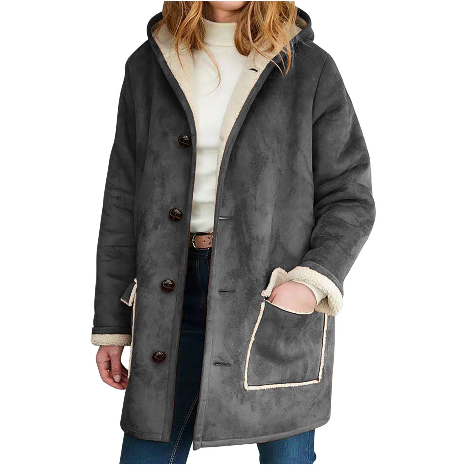Retro Suede Hooded Coat Be Up For Life
