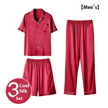 Ice Silk Be Up at Night Three-piece Pajamas BEUPFORLIFE.com