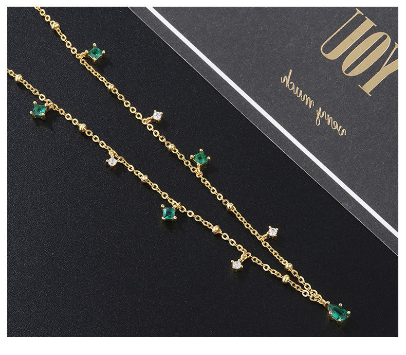 Water drop emerald zircon necklace BEUPFORLIFE.com