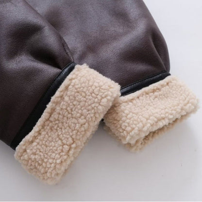 Suede Fur Integrated Motorcycle Jacket BEUPFORLIFE.com