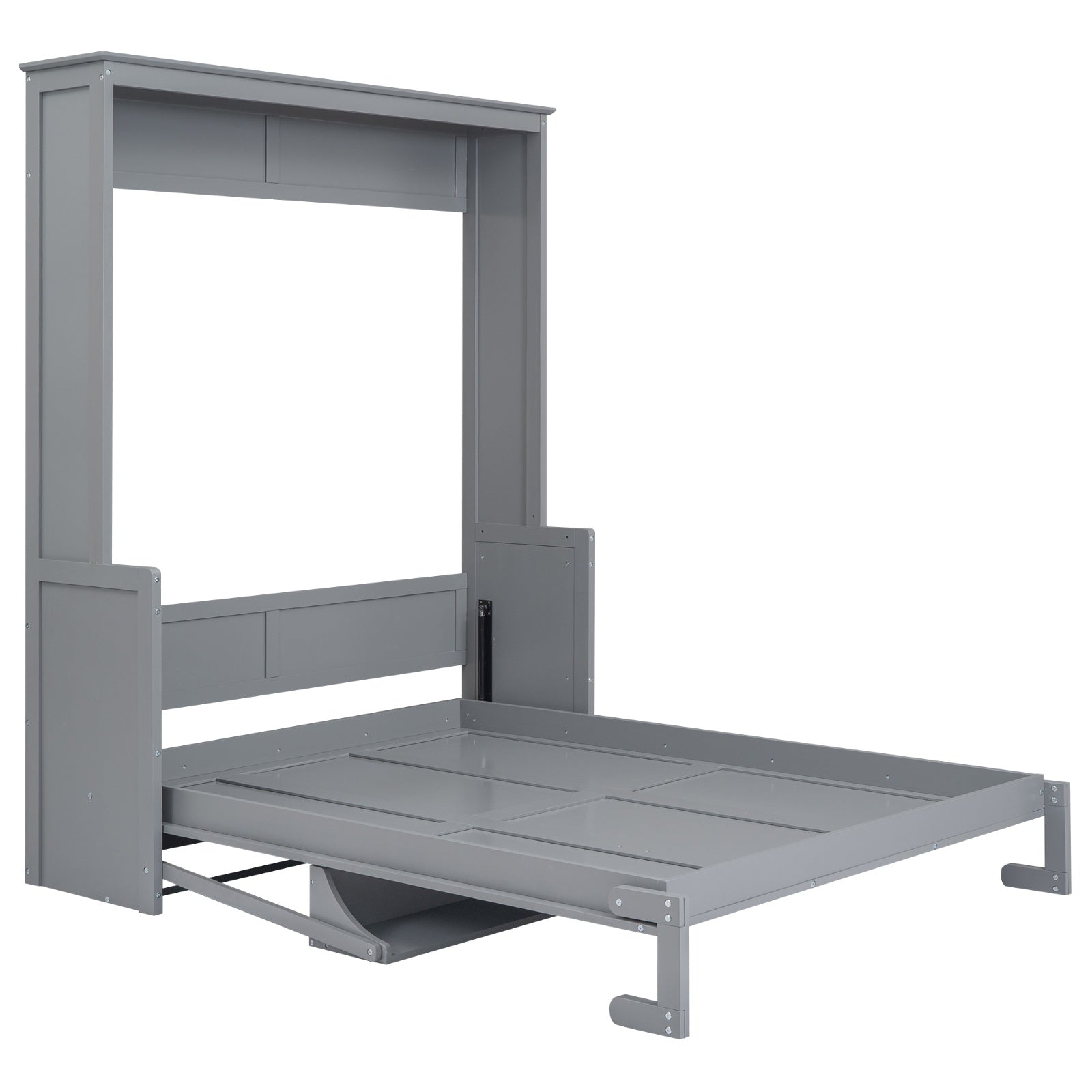 Queen Size Murphy Bed With A Shelf, Gray BEUPFORLIFE.com