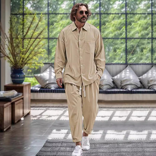Men's Cotton & Linen Two-piece Suit Be Up For Life