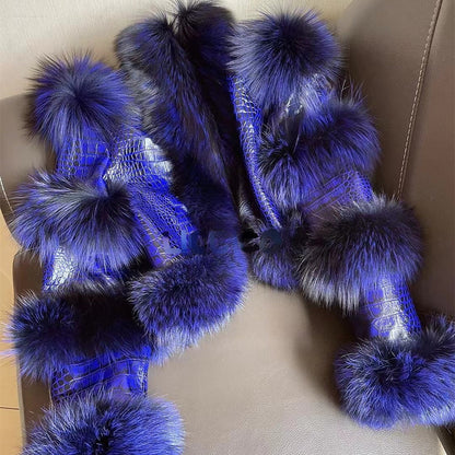 Elegant Bright Leather Fox Fur Coat Be Up For Life